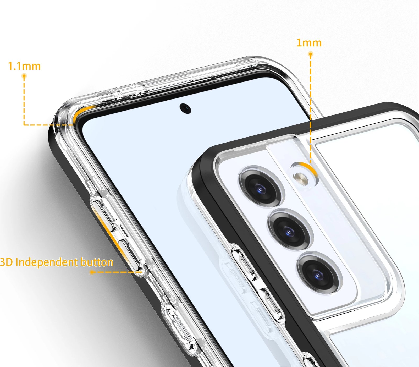 Mbështjellës Hurtel Hybrid Armor Clear 3in1 për Samsung Galaxy S22+, i zi/transparente