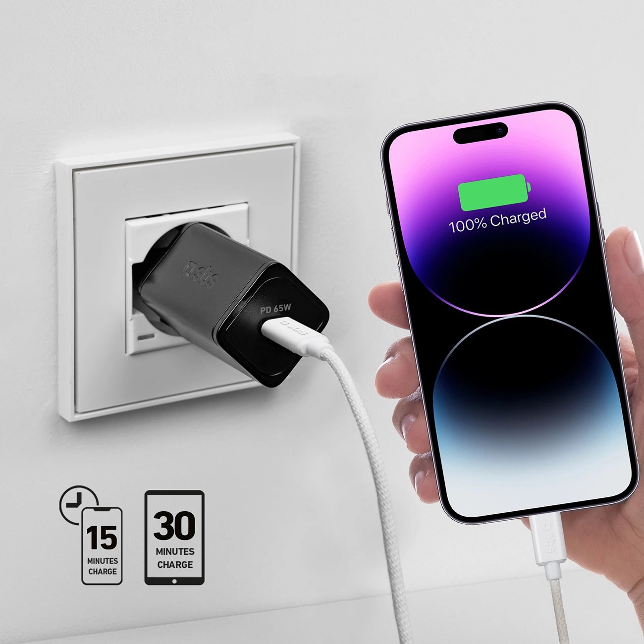 Karikues rrjeti SBS TETRGAN1C65W, 65W, GaN, USB-C, i zi
