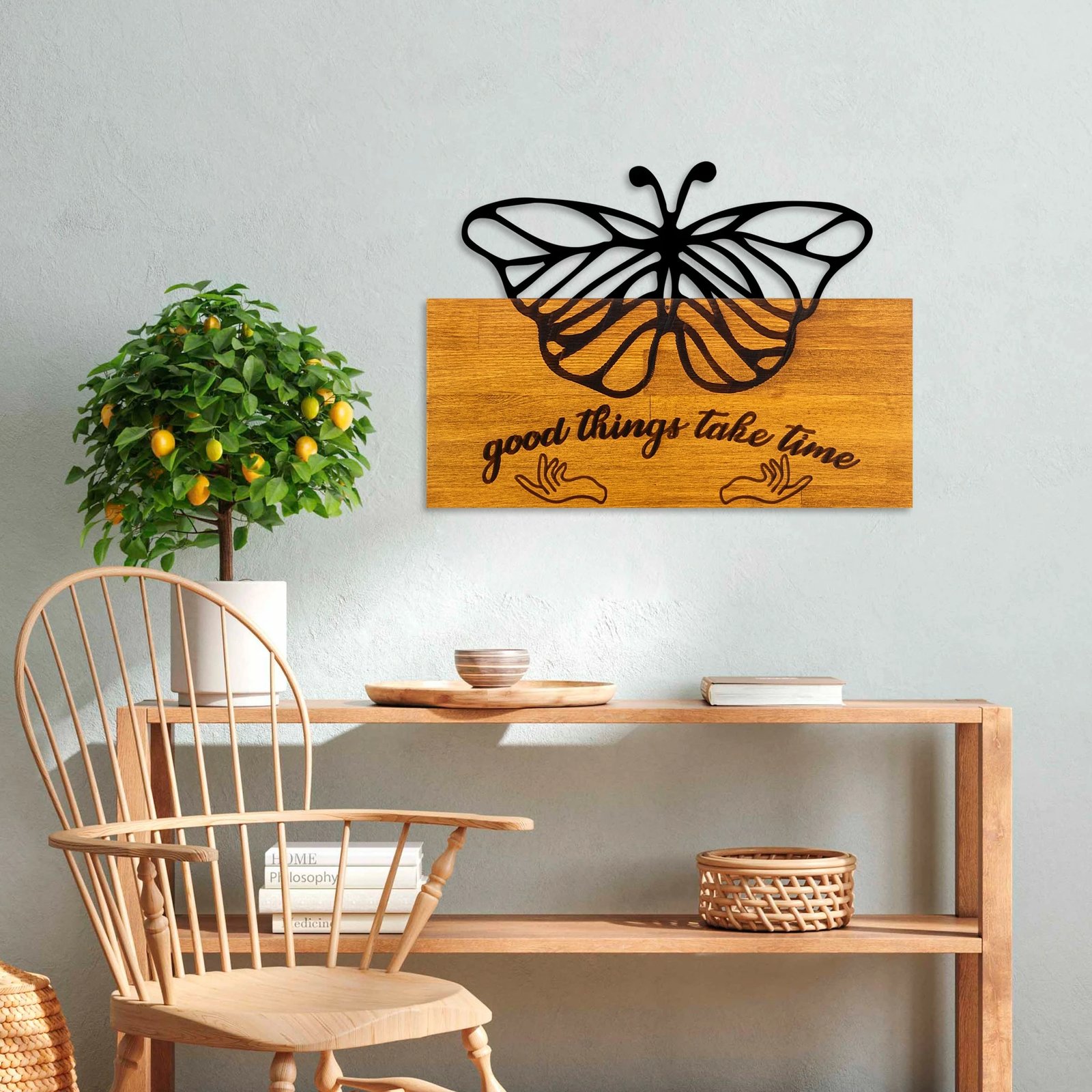 Aksesor dekorativ për mur, dru arre, flutur, Wallity Butterfly 5