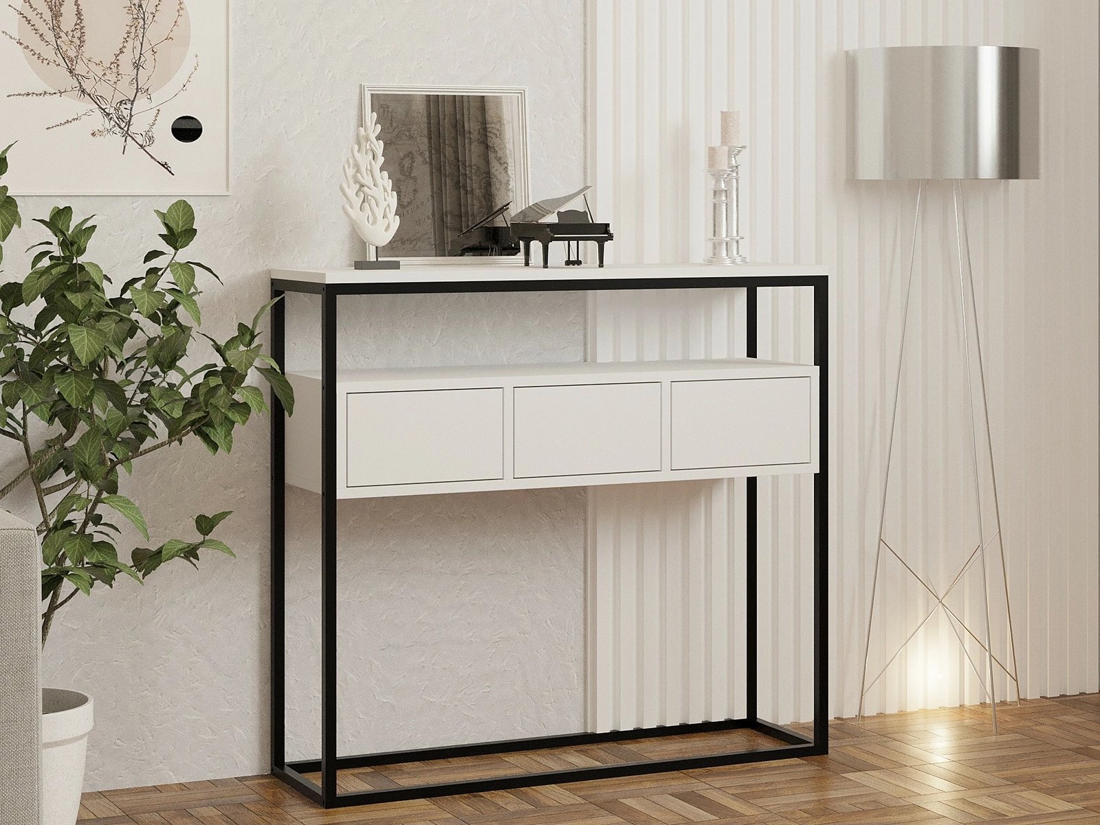 Konsolë Skye Decor, e bardhë, Guarda