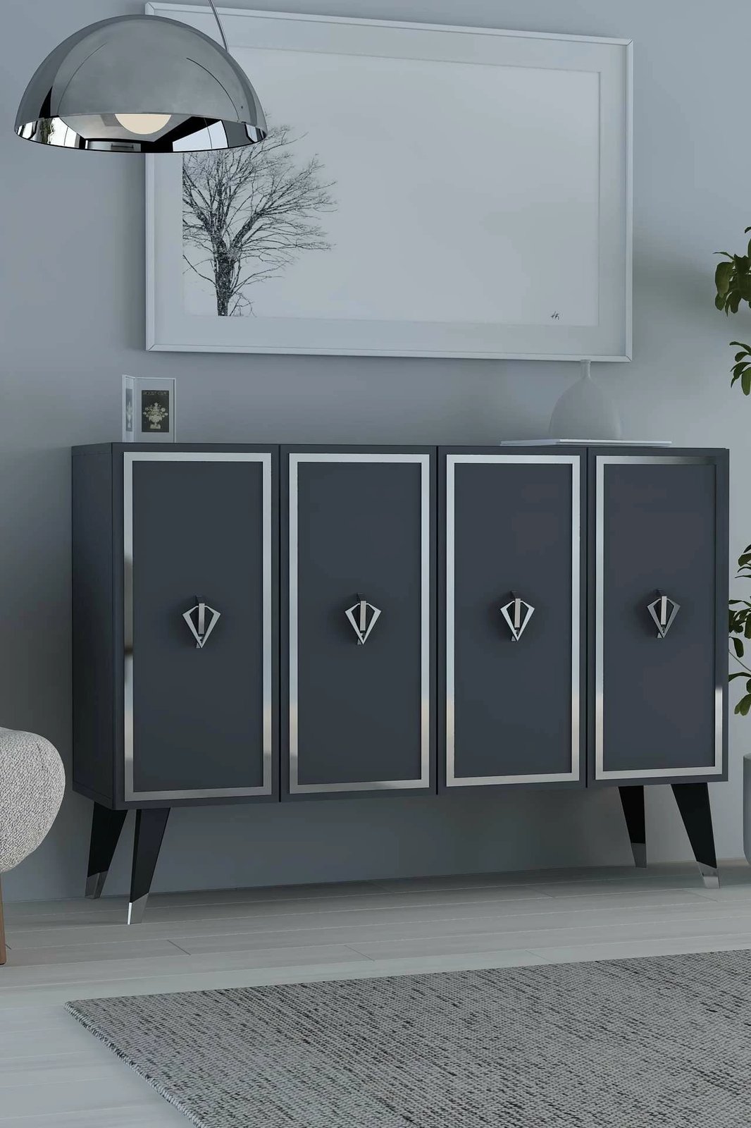 Konsol Skye Decor, anthracite, silver, 8177KM-32