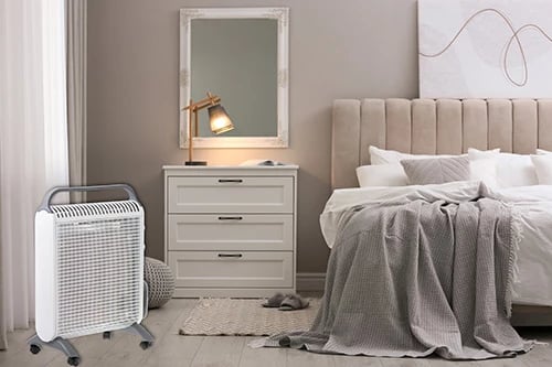 Ngrohës konvektor Adler AD 7750, 2000W, 2 nivele, termostat, IP24, gri/ e bardhë