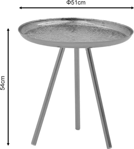 Tavolinë anësore Jacksie Inart, metal gri-ari, D41x43.5cm