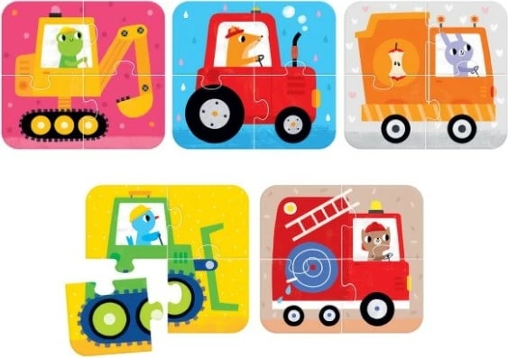 Puzzle CzuCzu I Arrange Vehicles, 5 copë, për fëmijë 2+