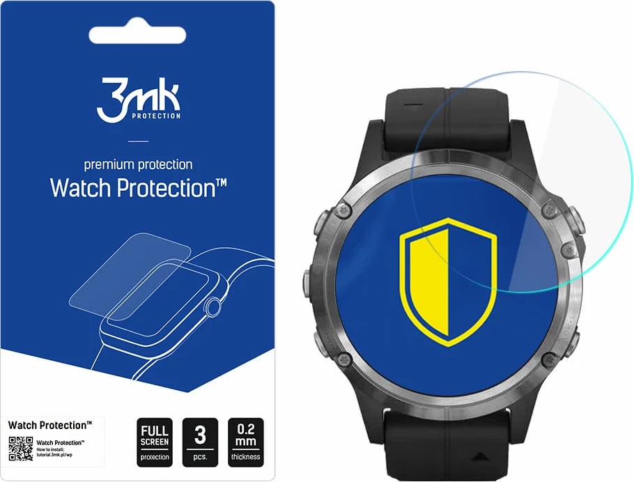 Mbrojtës xhami hibrid 3mk Protection FlexibleGlass për Garmin Fenix 5 Plus