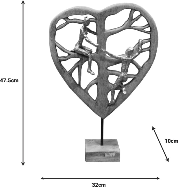 Dekor zemër Smarle Inart dru mango-alumin 32x10x47.5cm Dekor zemër Smarle Inart dru mango-alumin 32x10x47.5cm