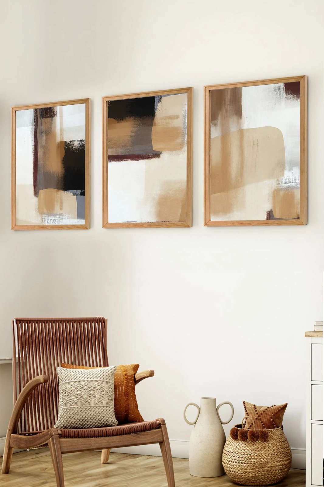Set pikturash dekorative me kornizë, MDF, 3 copë, Wallity, Myk3012-3