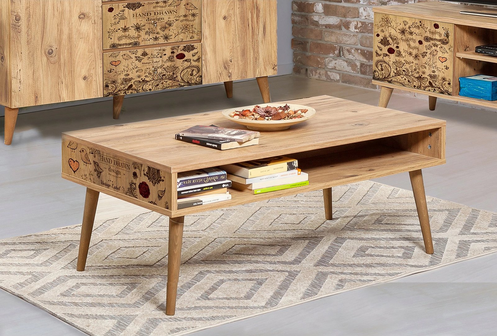 Tavolinë kafeje, dy nivele, ngjyrë Atlantic Pine, Skye Decor, Viva - 731