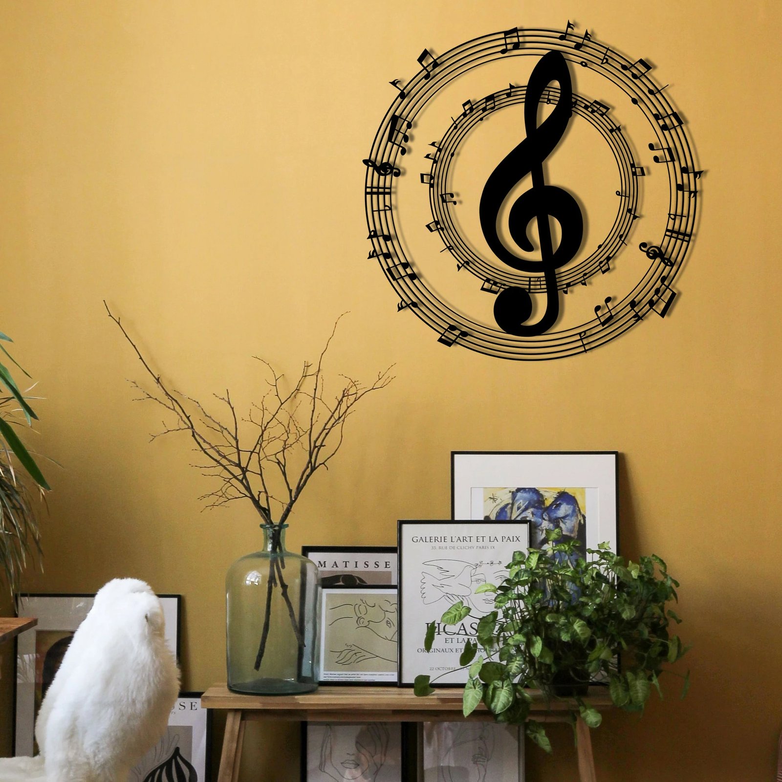 Aksesor dekorativ metalik për mur, Wallity Arrakis, ngjyrë e zezë, 48x48cm