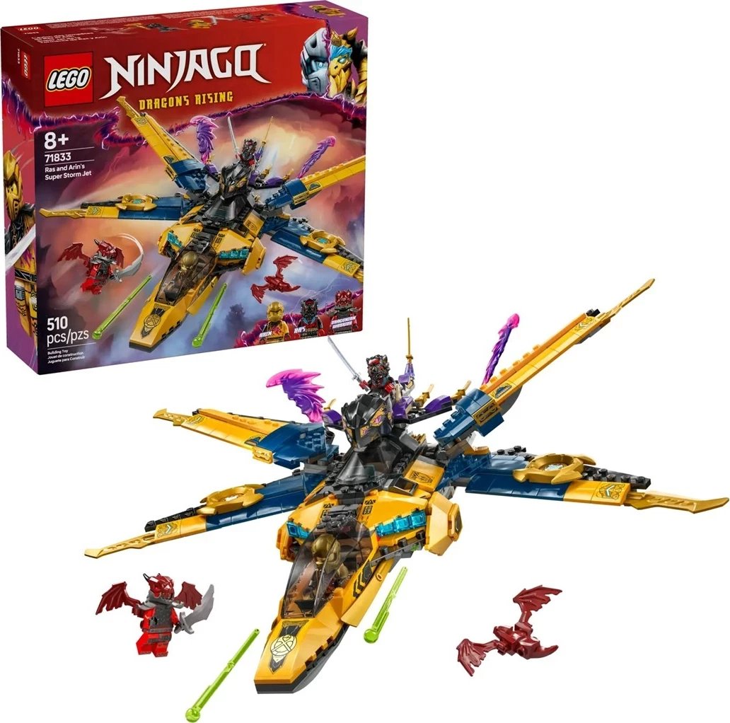 Set LEGO NINJAGO 71833 Ras and Arin's Super Storm Jet, 510 pjesë