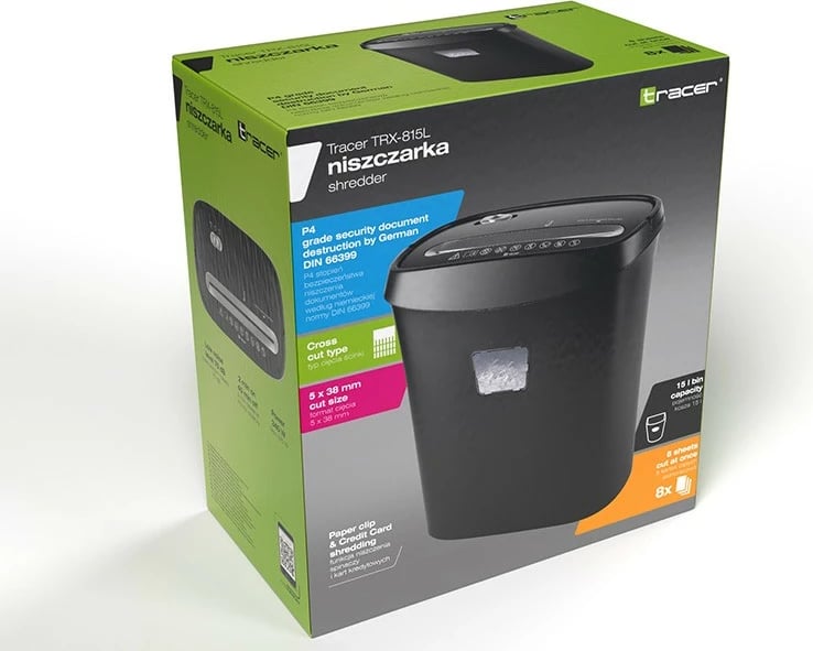 Shredder Tracer TRX-815L, 15L, cross-cut, i zi