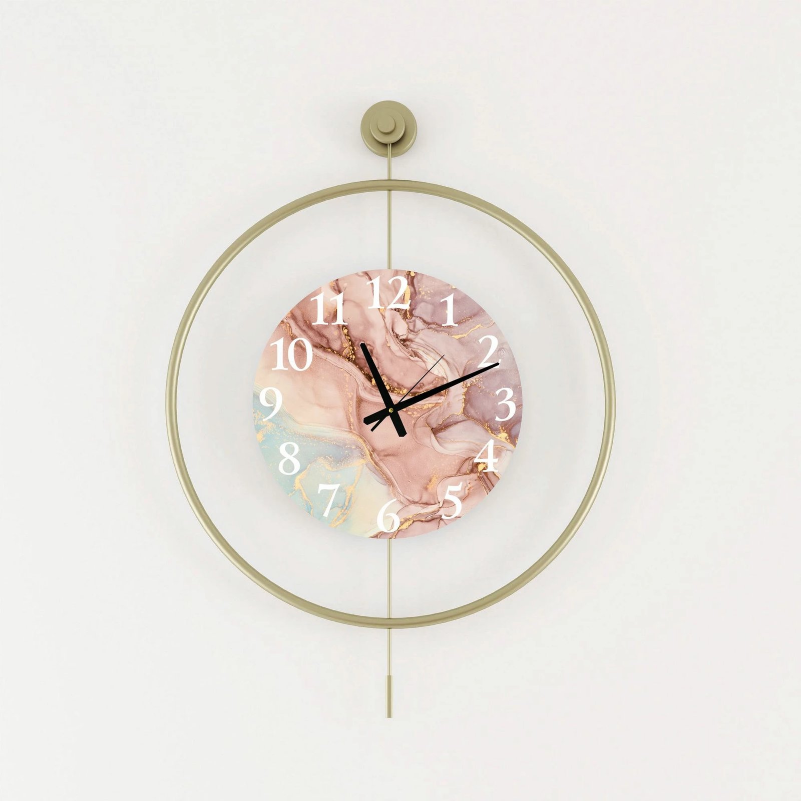 Orë muri dekorative metalike Wallity, Mclock-00116, ngjyrë ari