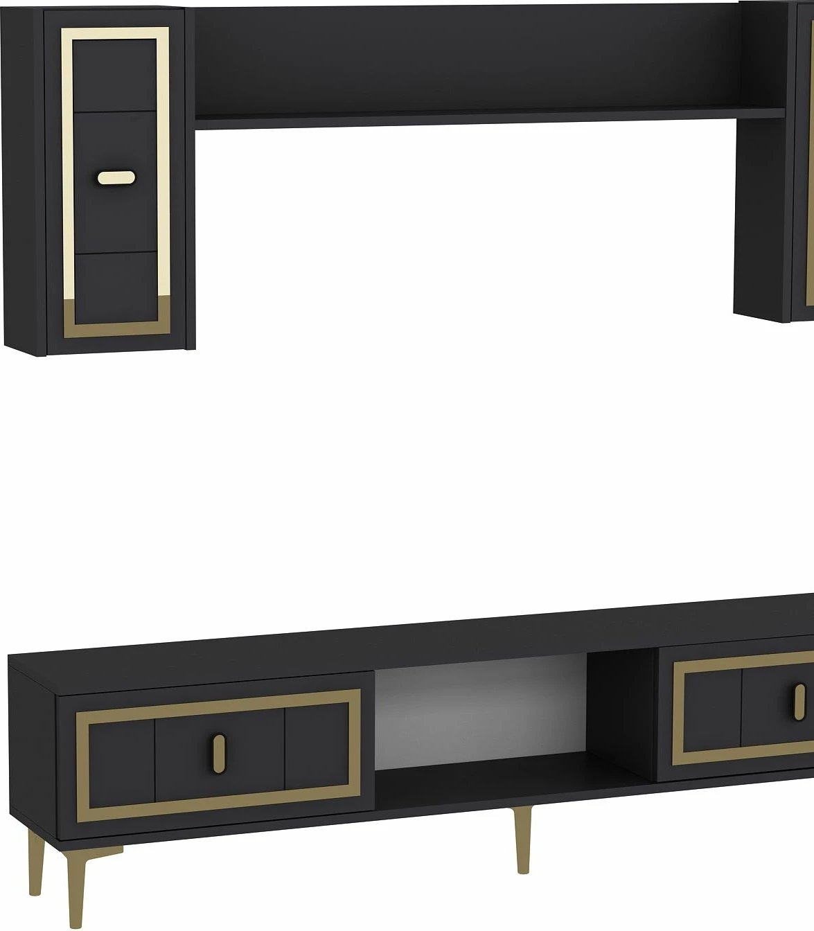 Komodë TV Skye Decor, ngjyrë antracit, ar