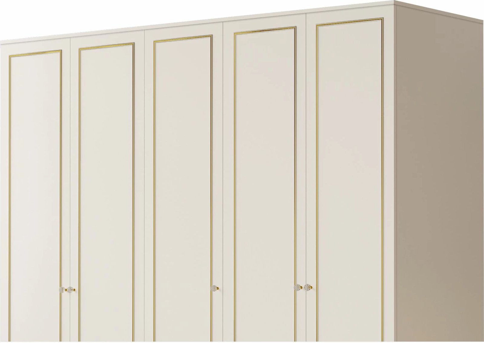 Dollap garderobe Skye Decor, ngjyrë e bardhë mat, RB-082, 175x180x52cm