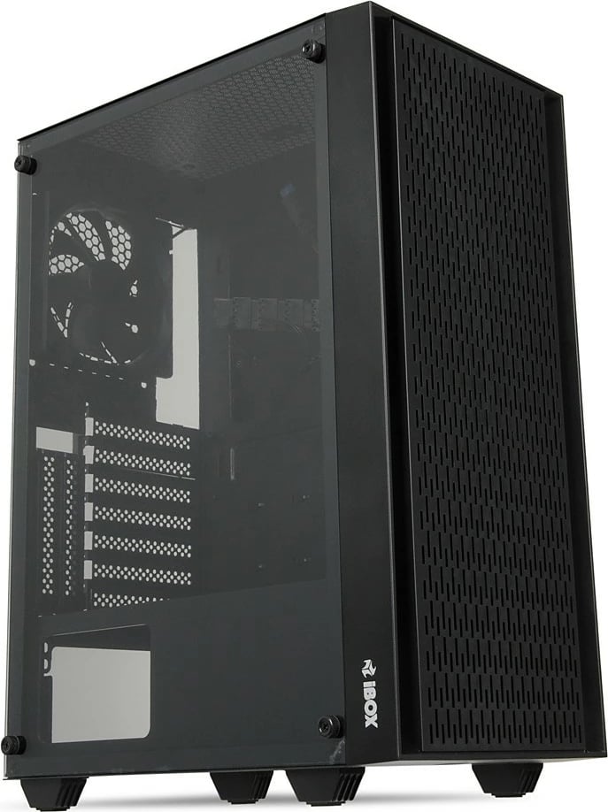 Kasë iBOX Cetus OCT 903, Midi Tower, ATX/Mini-ATX, 4 ventilatorë LED, xham i temperuar, e zezë