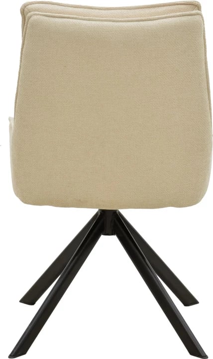 Karrige rrotulluese Konelian, material stof bezhë, këmbë metalike të zeza, 54x63x88cm (2 copë)