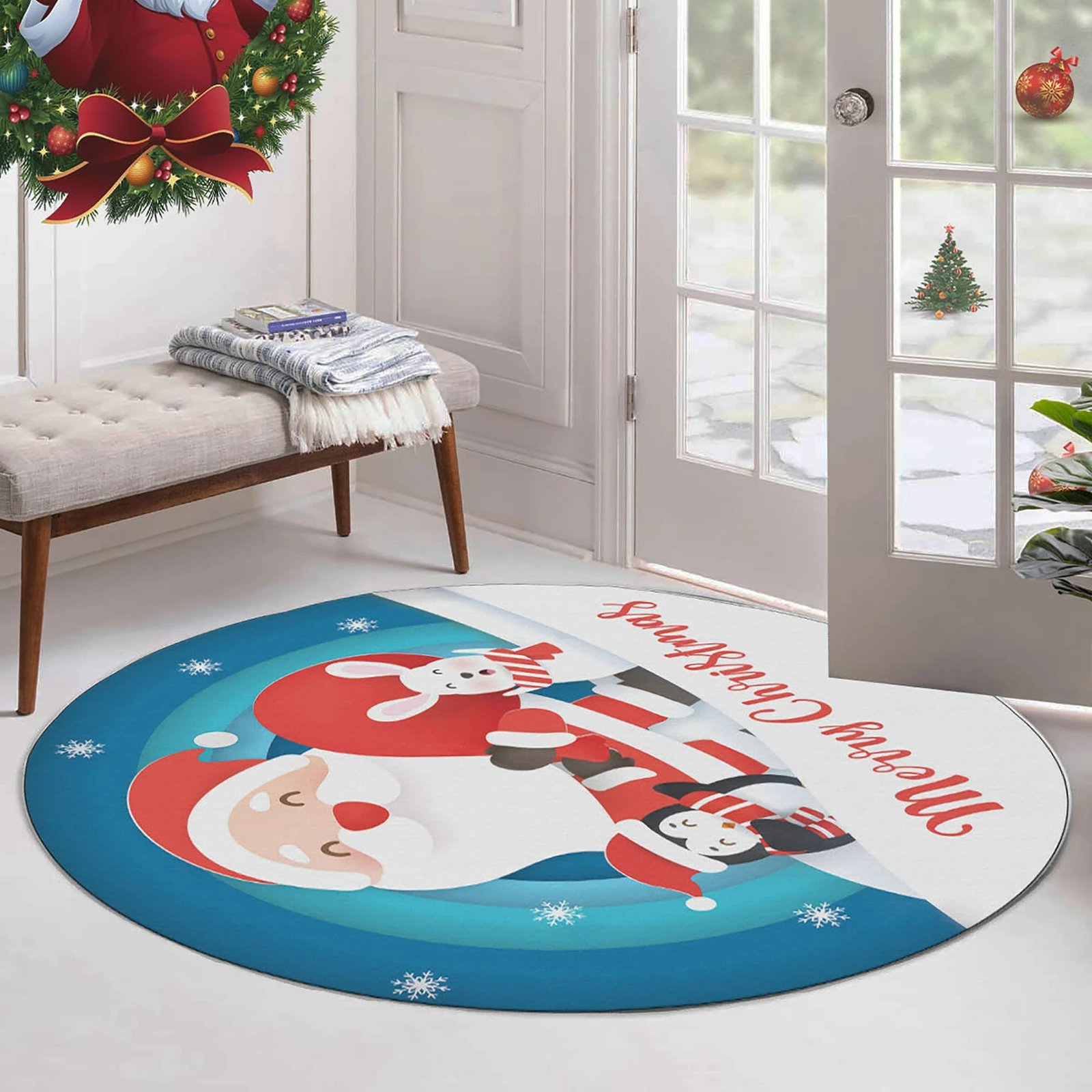 Qilim i rrumbullakët, shumëngjyrësh, 90cm, Conceptum Hypnose, Woopamuk453