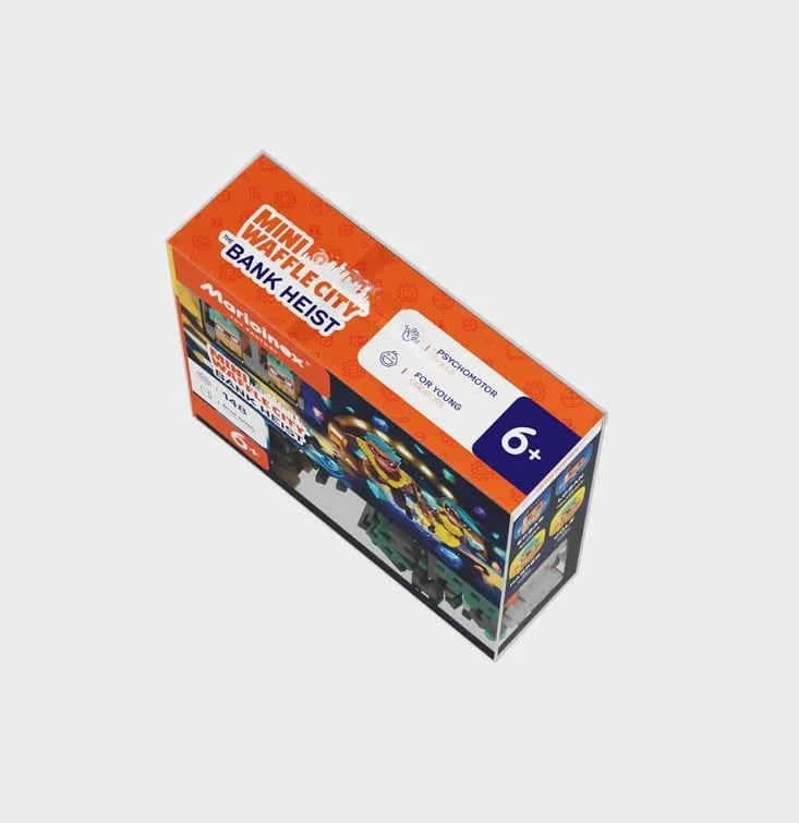 Set lodrash ndërtimi Marioinex Mini Waffle City Bank Heist, 148 pjesë, shumëngjyrëshe