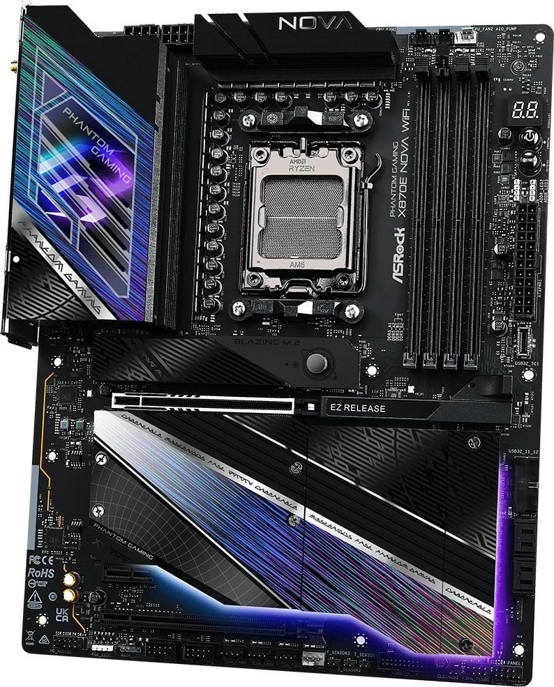Pllakë amë ASRock X870E NOVA WIFI, Socket AM5, 4x DDR5, ATX, e zezë