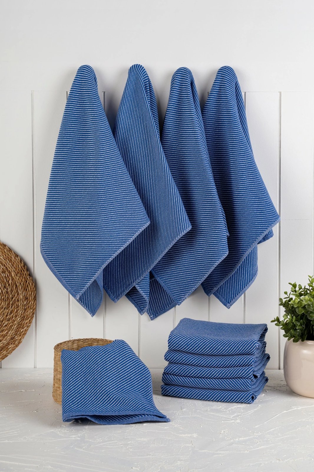 Set peshqirësh kuzhine (10 copë), Hermia, Eloise, ngjyrë blu nate