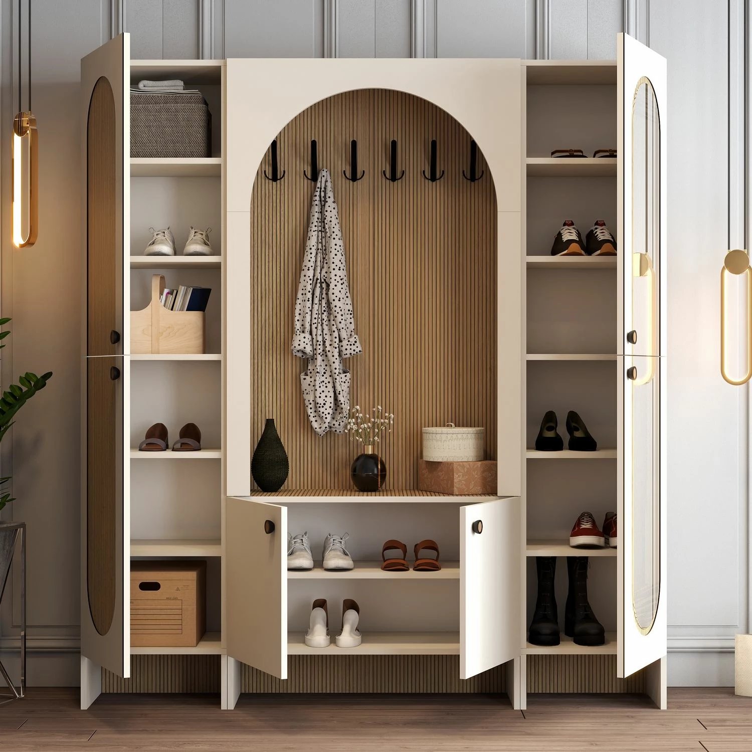 Stendë për korridor Skye Decor, ngjyrë krem dhe lis, Palermo Klm