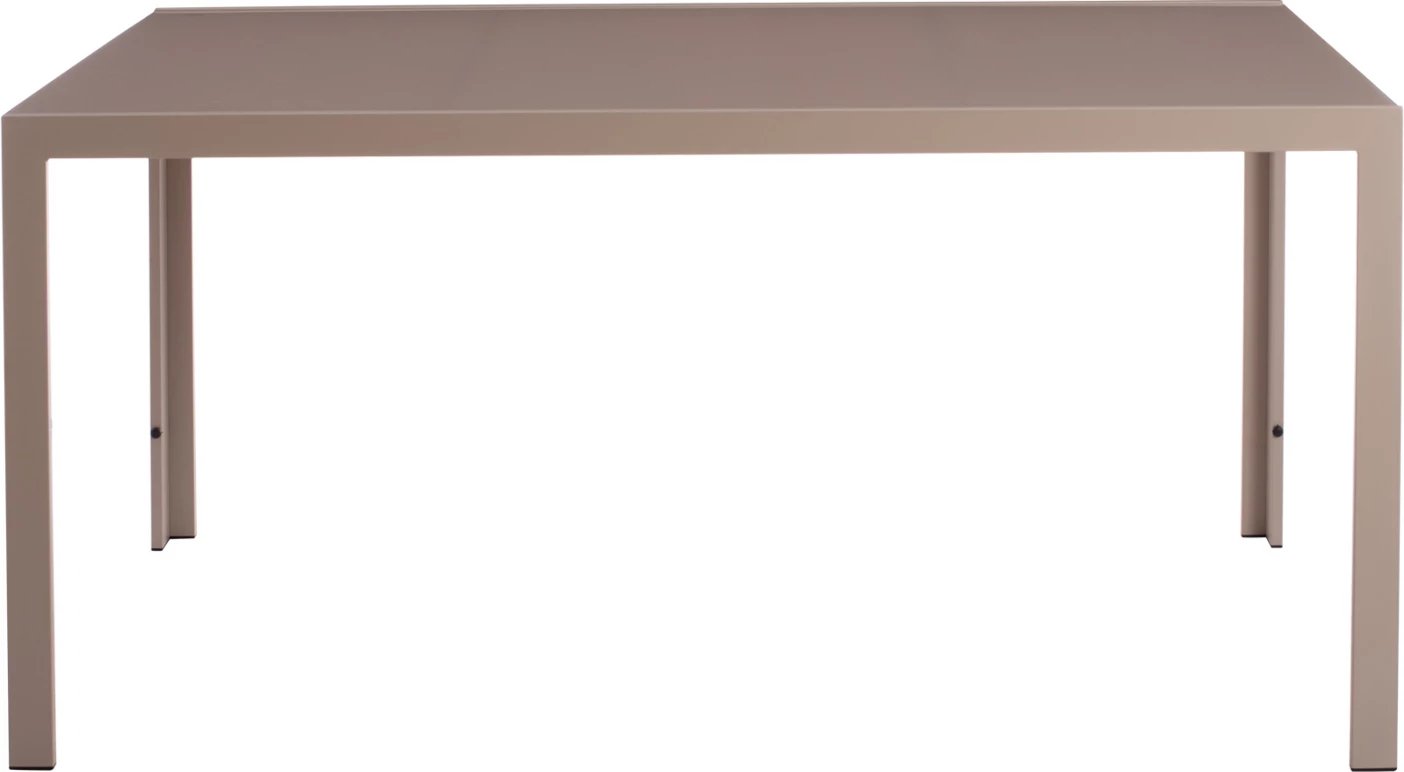 Tavolinë drejtkëndore metalike, ngjyrë kapuçino, me xham, FH5767.04, 150x90x75 cm