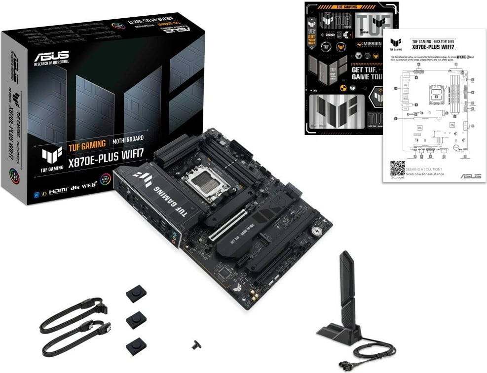 Pllakë amë Asus TUF GAMING X870E-PLUS WIFI7, Socket AM5, DDR5, ATX, e zezë
