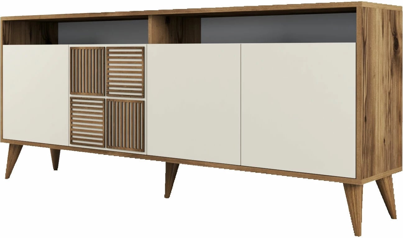 Konsolë Hanah Home, Milan, ngjyrë arre dhe krem