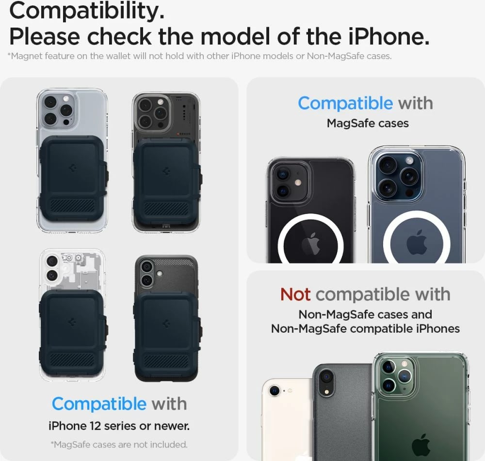 Mbështjellës Spigen Lock Fit MagSafe për kartela, Blu e errët