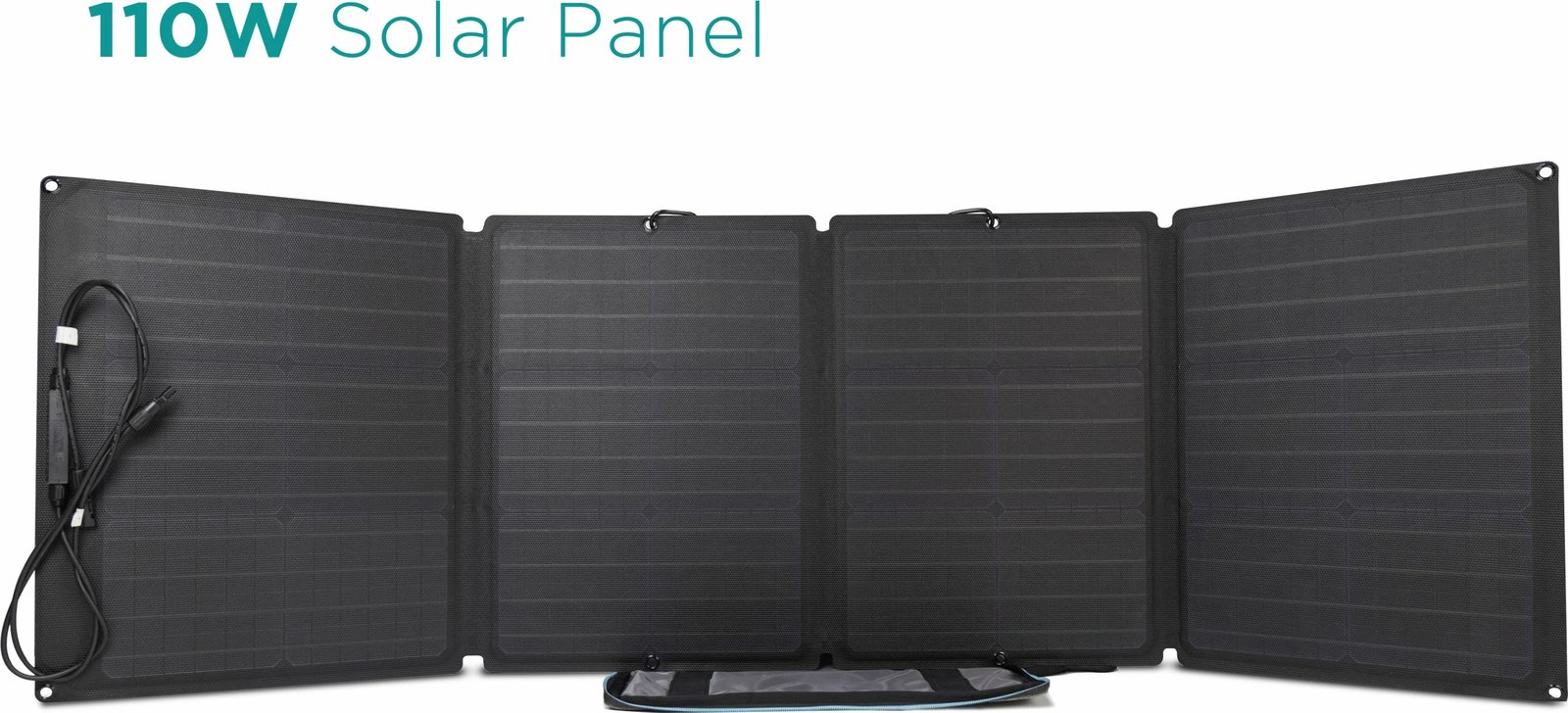 Panel diellor EcoFlow 110W, monokristalin, i zi, portativ