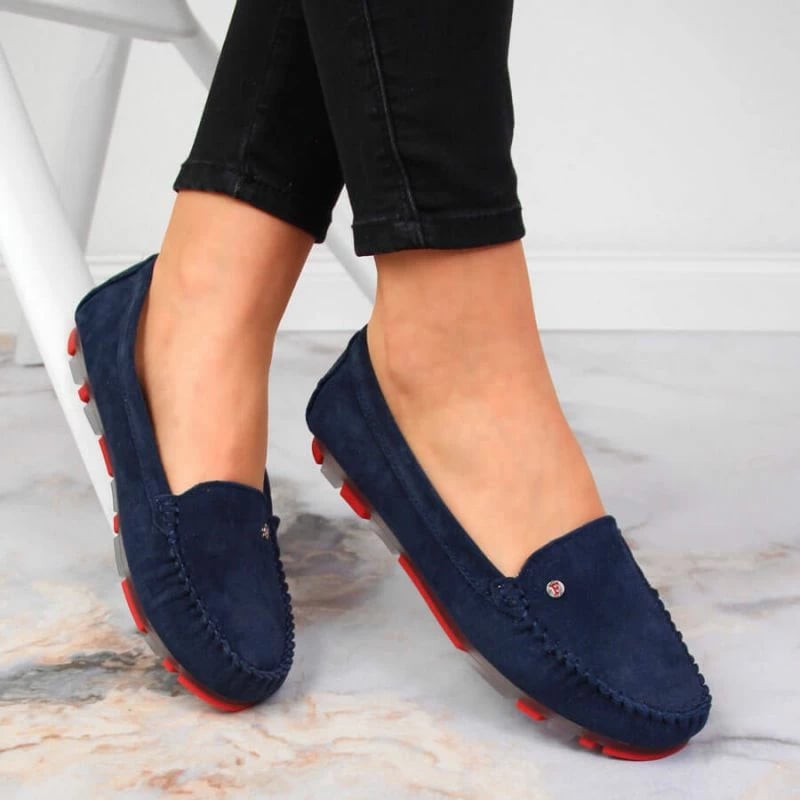 Atlete prej lëkure suede Filippo për femra, blu marine