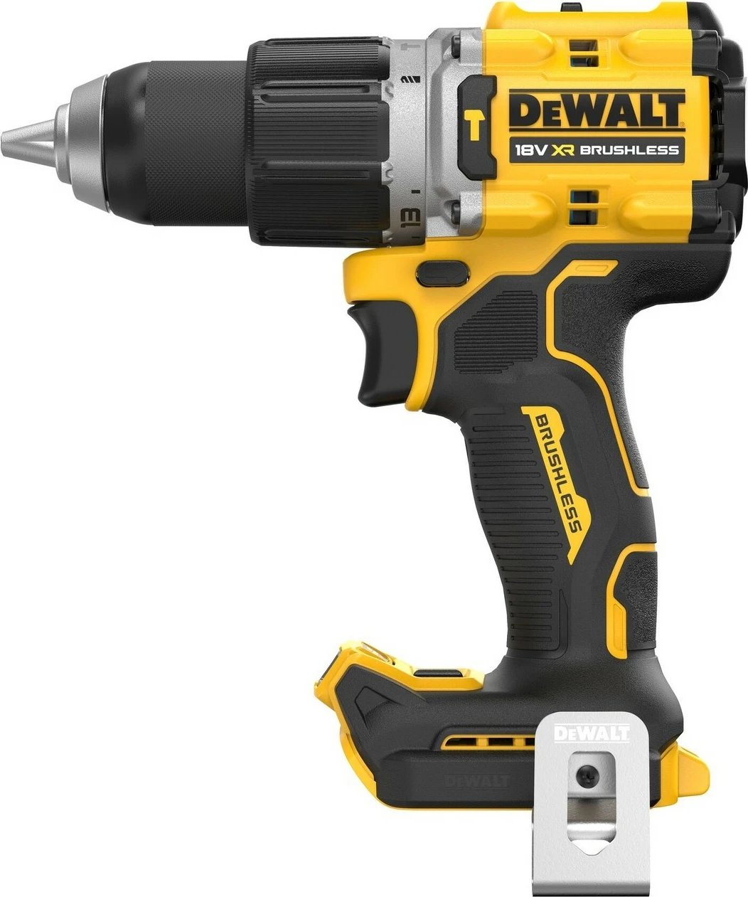 Aku-shurubdrill DeWALT 18V, brushless, 1.3cm, verdhë/zezë