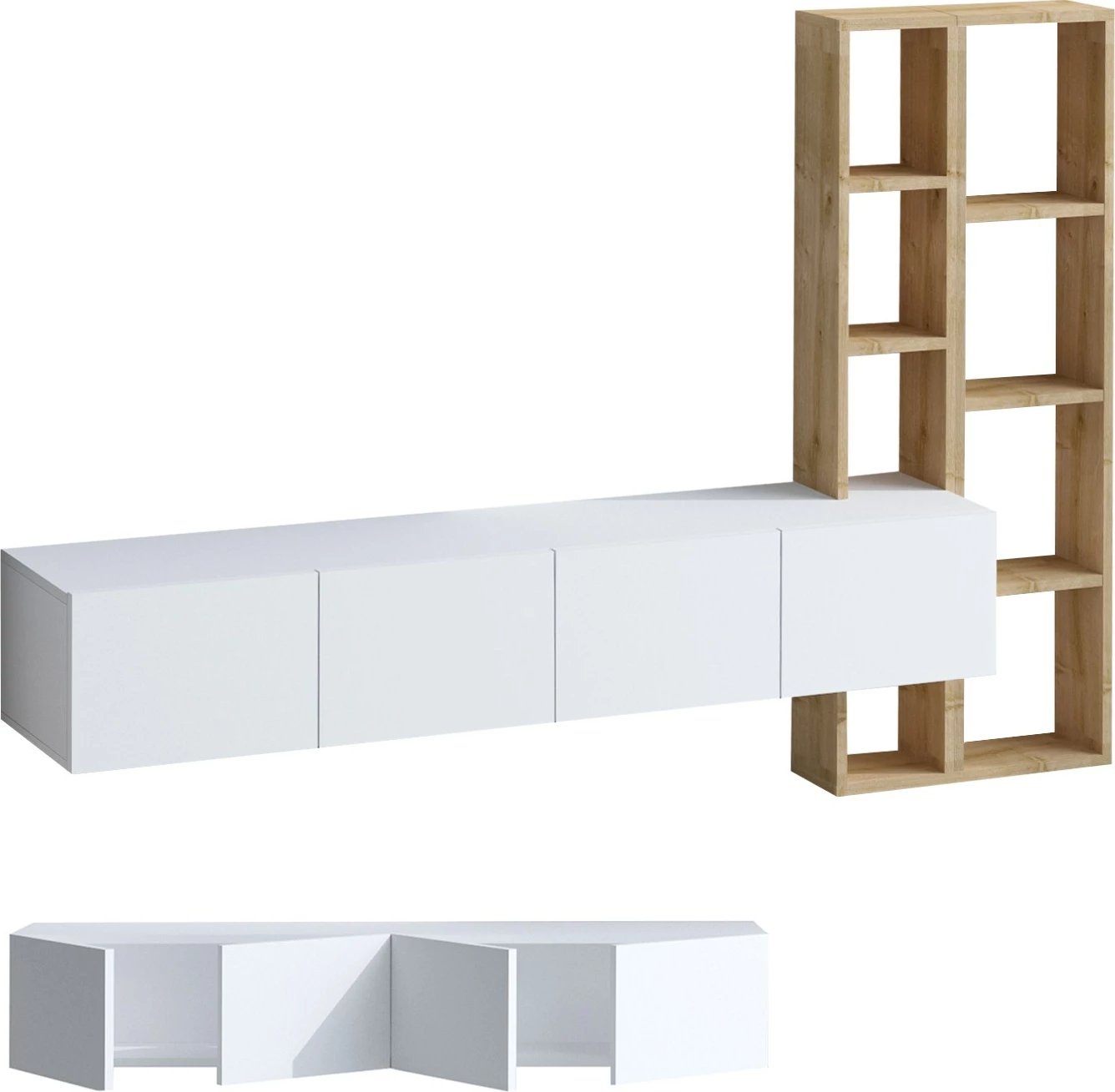 Njësi TV Hanah Home, pana, e bardhë dhe lis