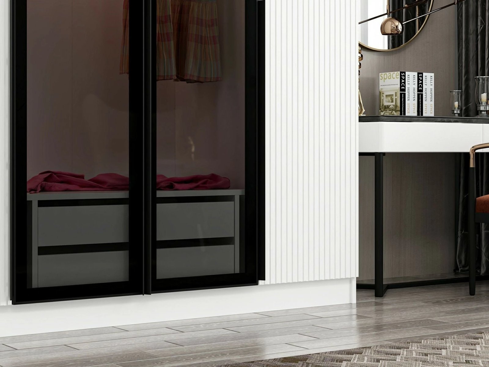 Dollap garderobe Skye Decor, Kale Plus - 7812, ngjyrë fume