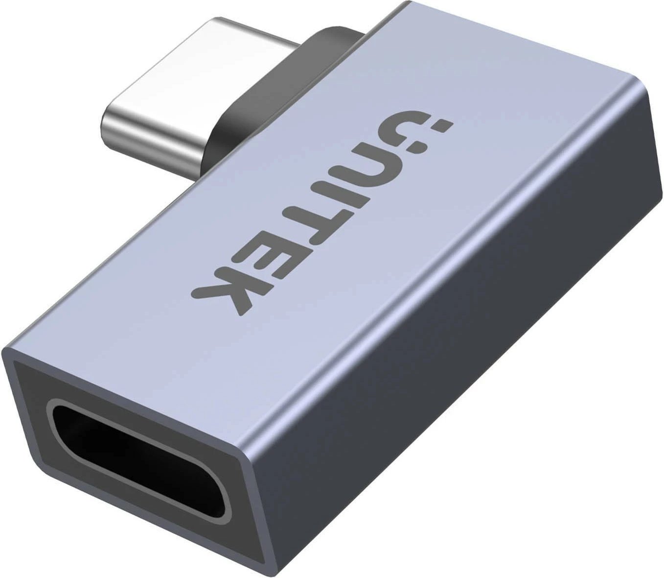 Adapter USB-C Unitek, kątowy, 40Gbps, gri