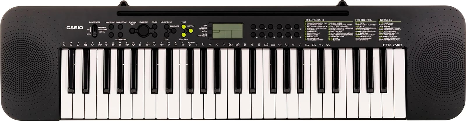 Tastierë MIDI Casio CTK-240, 49 çelësa, E Zezë dhe E Bardhë