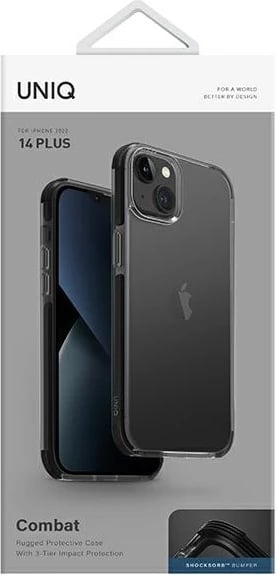 Mbështjellës UNIQ Combat për iPhone 14 Plus/15 Plus, Hardcase, i zi
