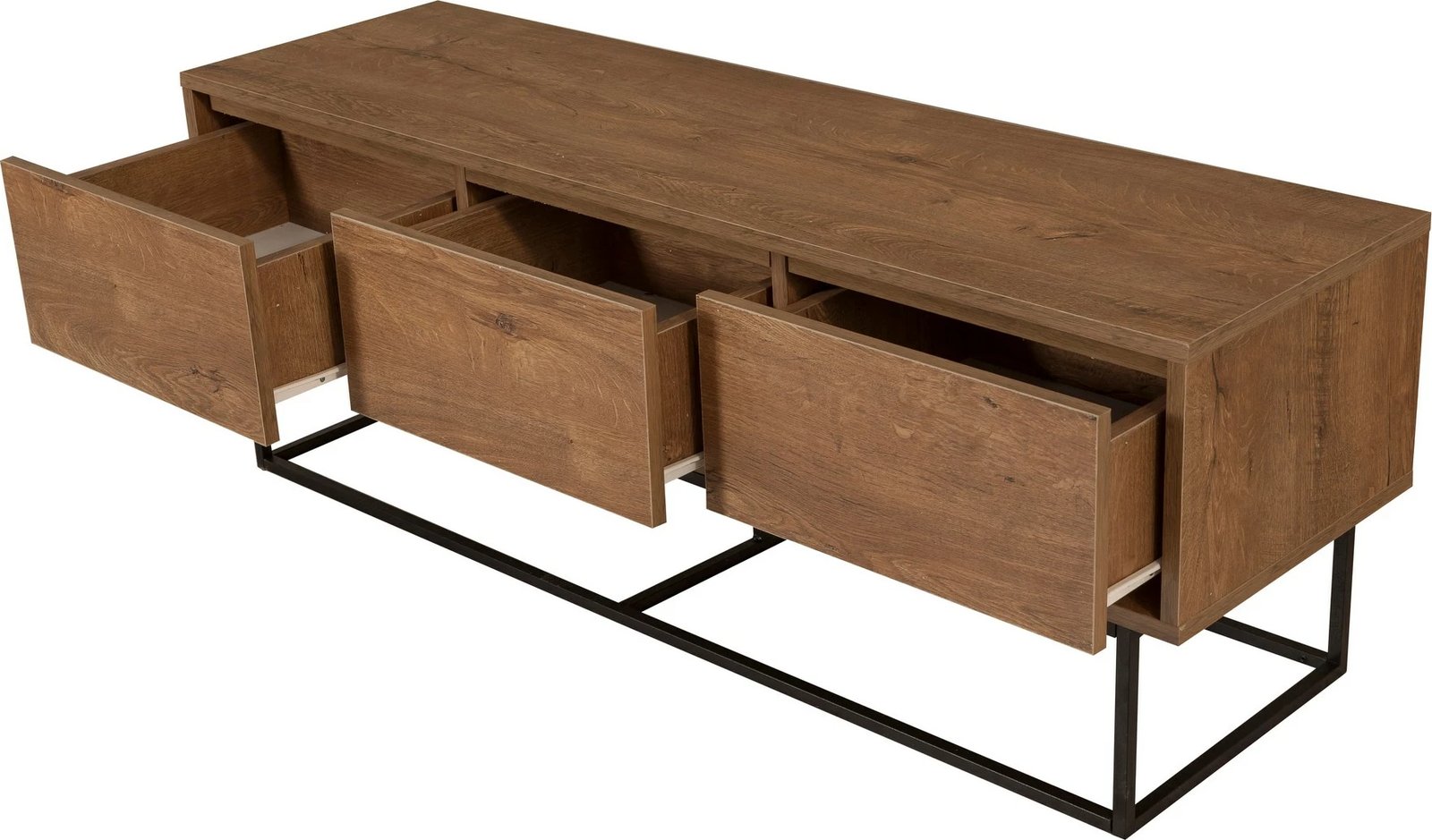 Set mobiljesh për dhomë dite, ngjyrë arre dhe e zezë, Skye Decor, Laxus Takım 18