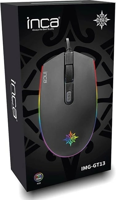 Maus gaming Inca IMG-GT13, 1200 DPI, RGB, 4 butona, USB, i zi