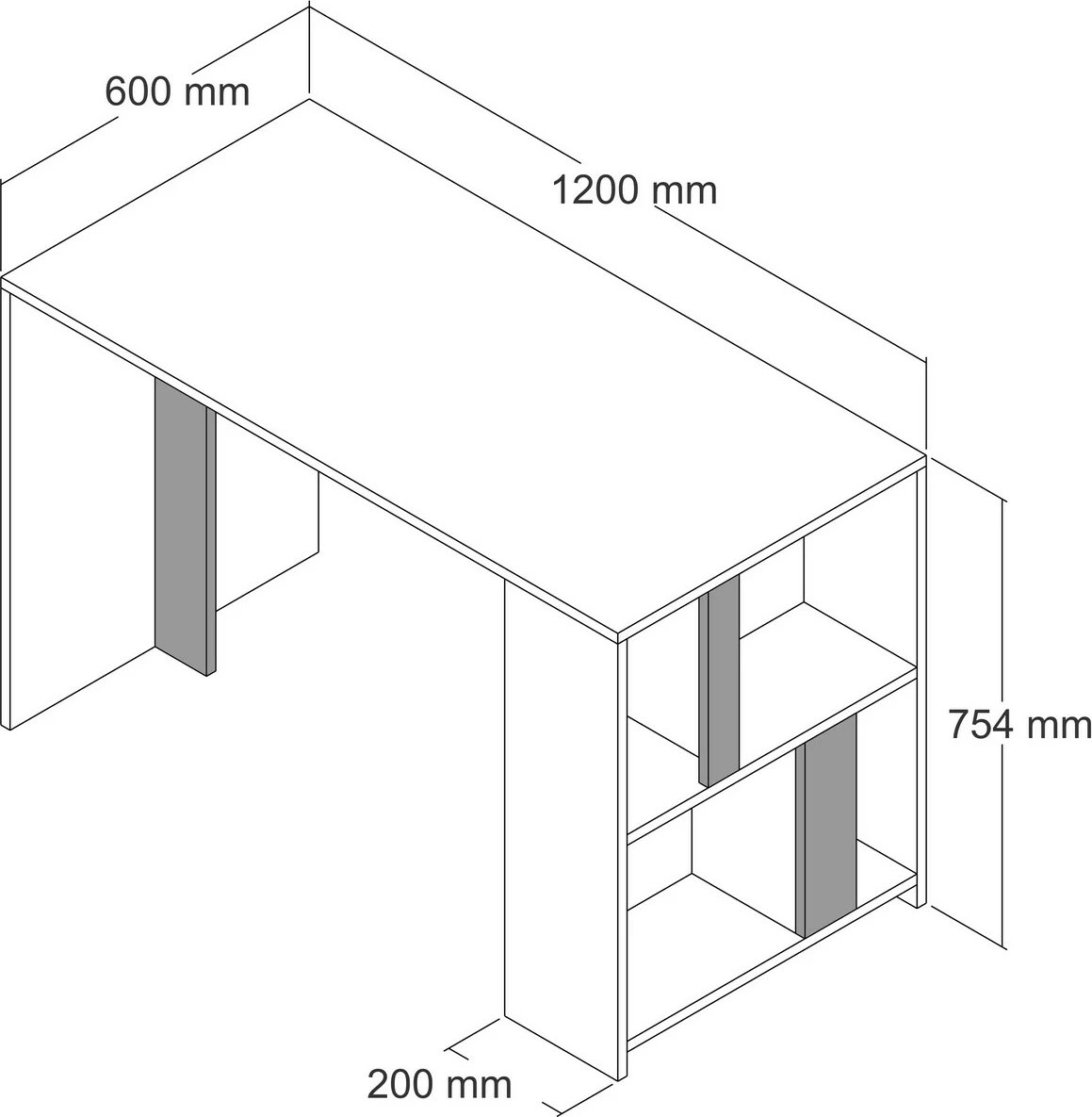 Tavolinë pune Hanah Home, Lima, ngjyrë arrë dhe e verdhë