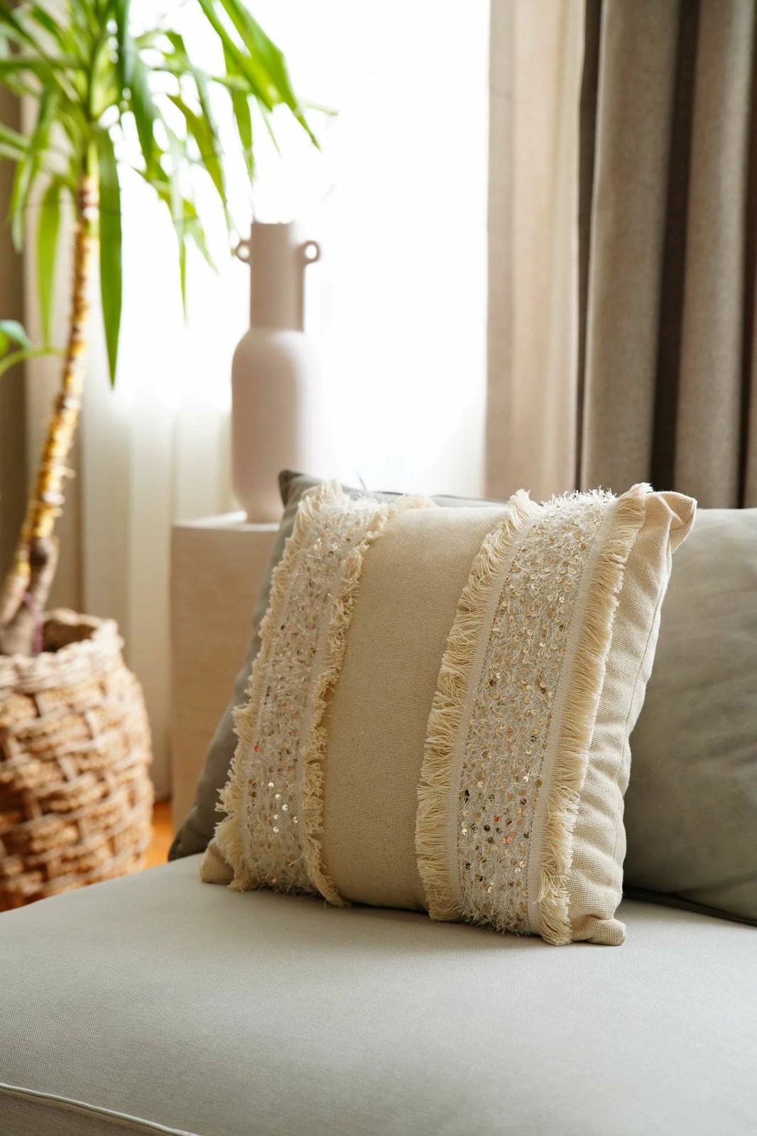 Jastëkëmbulesë bezhë Evila Originals, KET001, 43x43cm