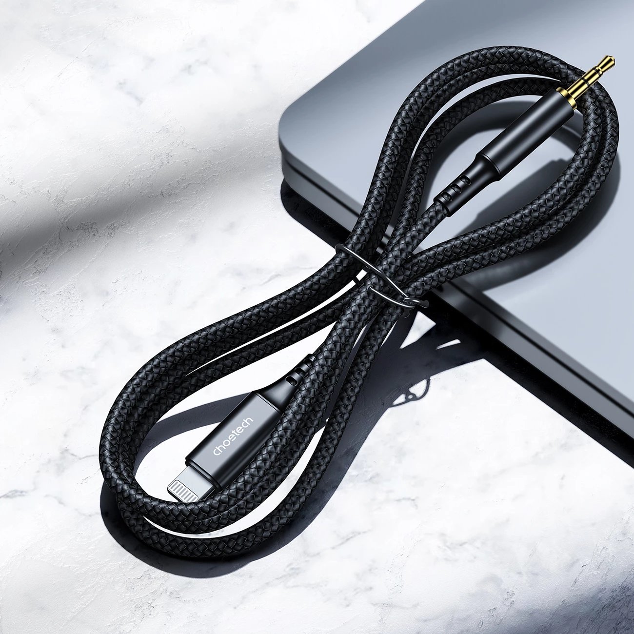 Kabllo audio Choetech AUX009, Lightning në 3.5mm, 2m, e zezë