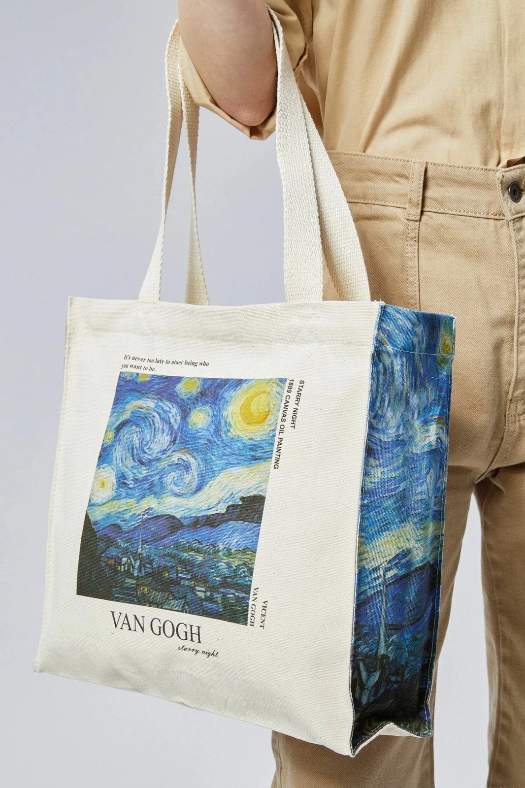 Torbë tote Zoozie Bags, krem, 2270, dizajn Van Gogh Starry Night