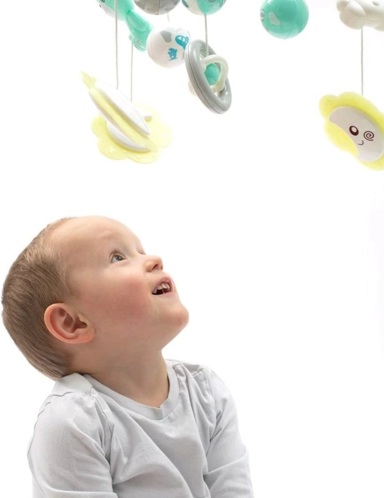 Karusel për krevat bebi, BABY MIX, projektor me yje, 3 melodi, volum i rregullueshëm, gri