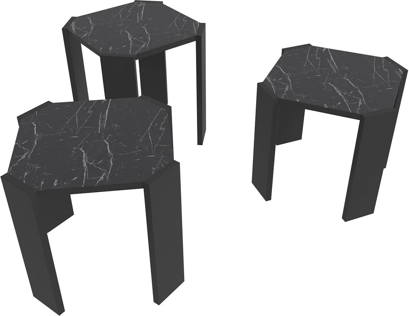 Tavolinë kafeje Hanah Home, Lori, e zezë, mermer