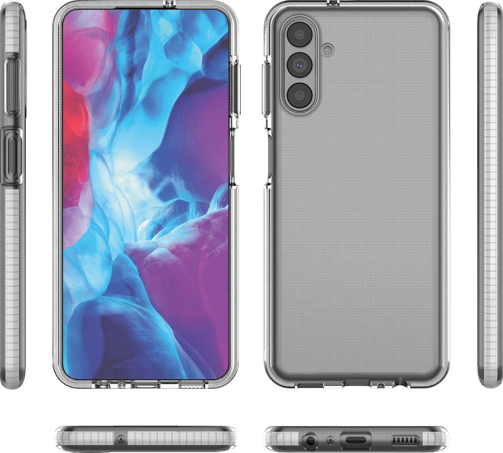 Mbështjellës Hurtel Spring Case për Samsung Galaxy A13 5G, xhel, transparent/rozë e lehtë