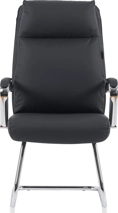 Karrige vizitorësh Siquel I, lëkurë artificiale e zezë, 58x62x105cm