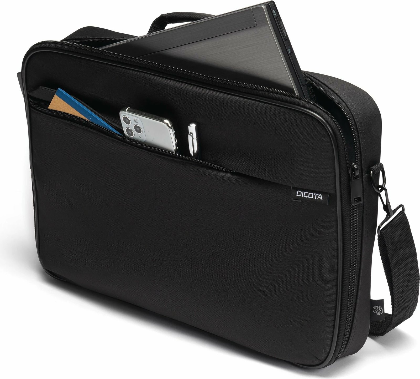 Mbështjellës DICOTA D32087-RPET, 14.1", rrip supi, i zi