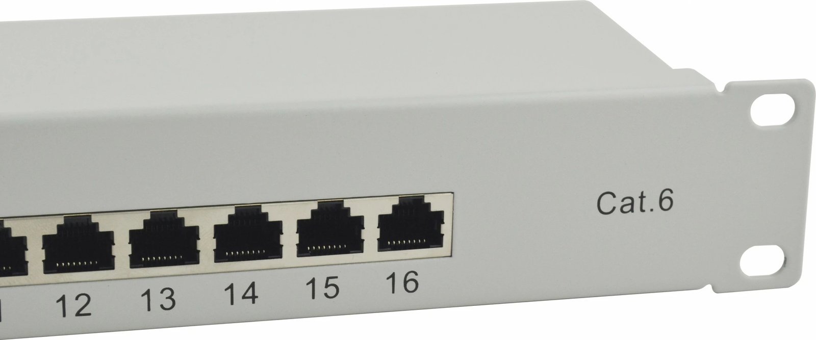 Patch panel rrjeti Equip 16-portë Cat6, 1U, rack, gri