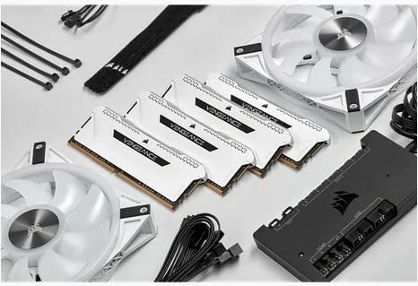 RAM Memorje Corsair Vengeance RGB 64GB (4x16GB) 3200MHz CL16, e bardhë